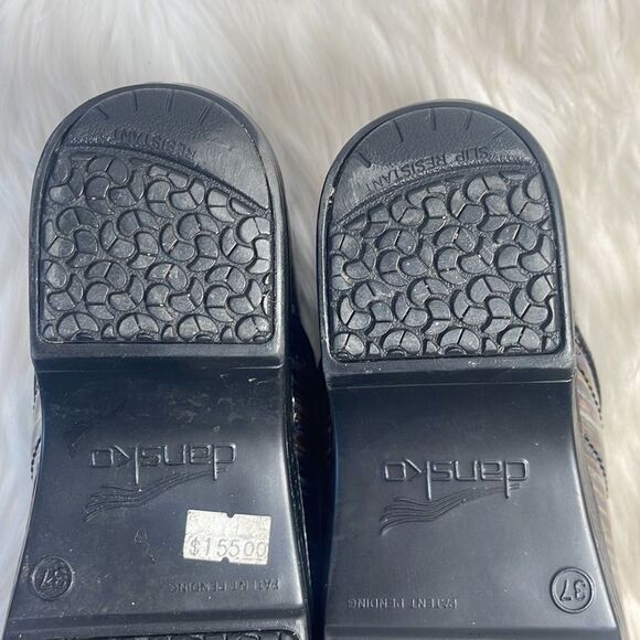 Dansko Professional Multicolor Striped Patent Work Clogs Sz 37/US 6.5-7 - Picture 8 of 9